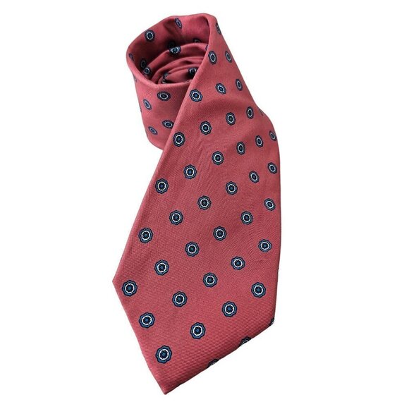 Christian Dior Vintage Silk Tie Turquoise on Pink Lightly Textured 3.25"W x 54" - Picture 6 of 6